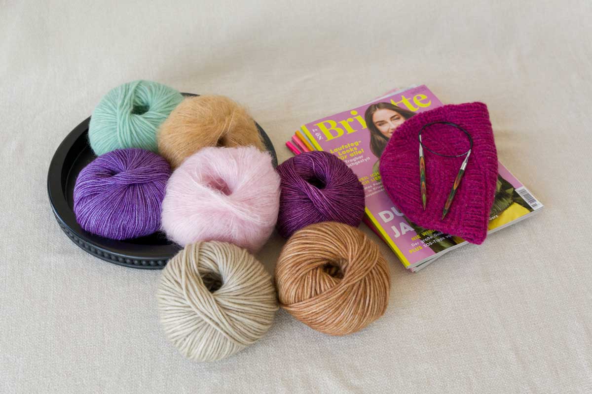 Wollknaeuel, Zeitschrift Brigitte, Strickstück, Rundstricknadel