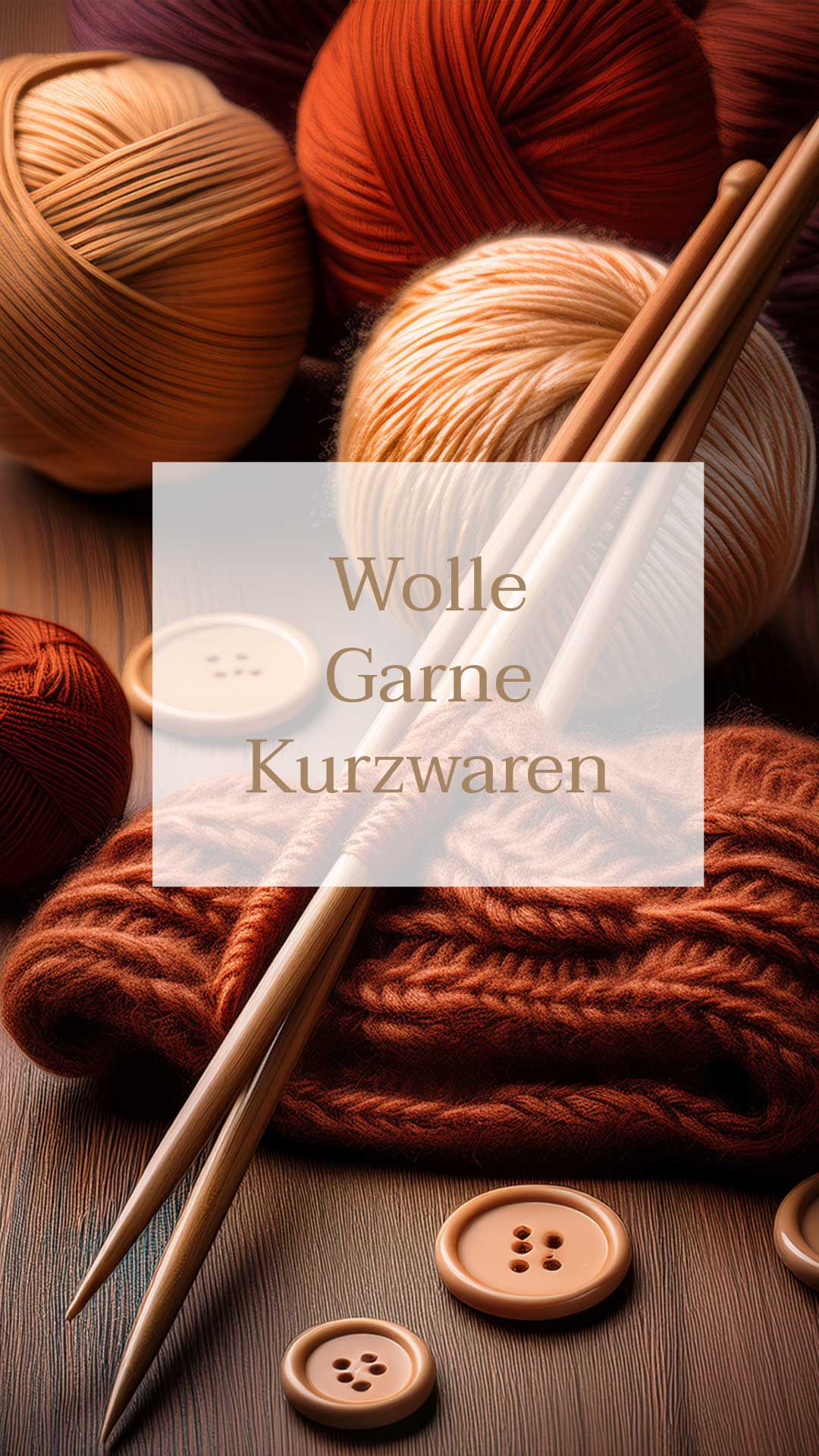 Wollknaeuel, Knoepfe, Stricknadeln