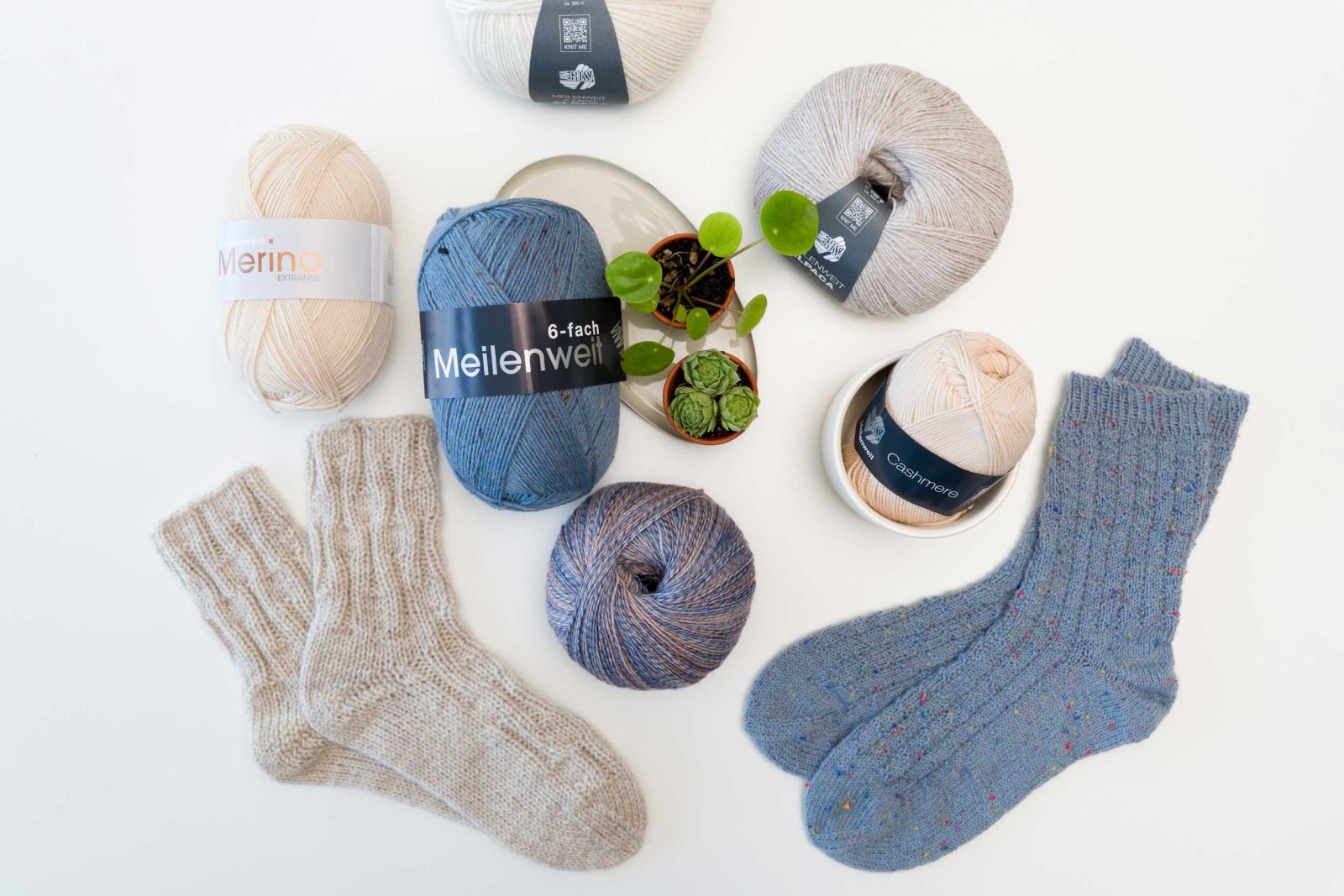 hw 26 meilenweit wintersocken in blau, grau und creme